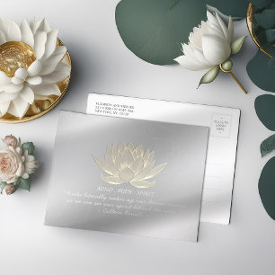Silver Guld Lotus Yoga Meditation Instructions cit Vykort