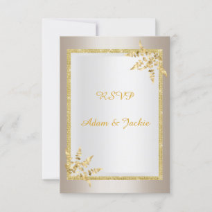 Silver guld löv ELEGANT CLASSY osa Inbjudningar