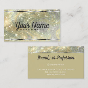 Silver Guld MarLED Glitter Shiny Stars Visitkort