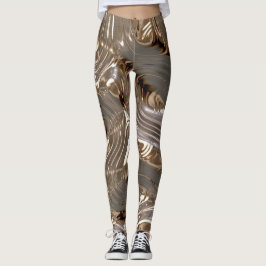 Silver Guld Metallic Metall-effekt Leggings