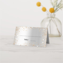 Silver guld-miniatyrdiagram namn bröllop-platskort placeringskort