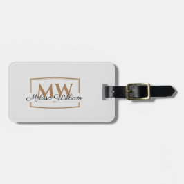 Silver Guld Monogram Namn Bagagebricka