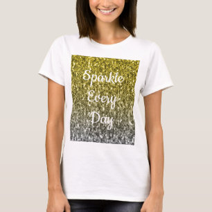 Silver guld mörk-miniatyrdiagram glitter monbre t shirt