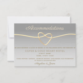 Silver & Guld Rep Hjärtformad Bröllopsinformations