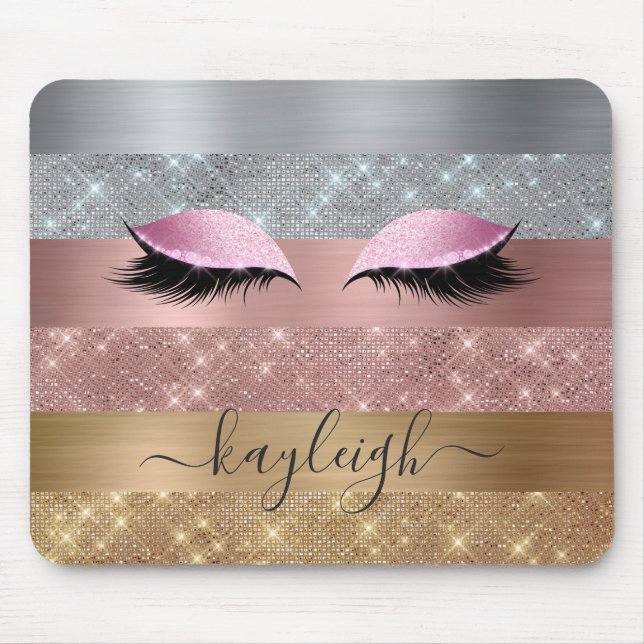 Silver Guld Ro Guld Glitter Beauty Eyelash Musmatta (Framsidan)