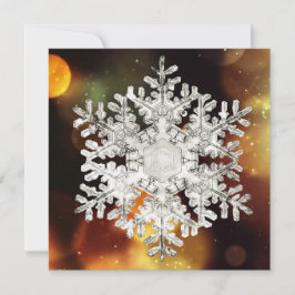 Silver & Guld Snöflinga Kristall Glitter  Julkort