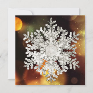 Silver & Guld Snöflinga Kristall Glitter Julkort