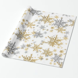 SILVER & GULD SNÖFLINGOR PRESENTPAPPER
