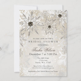 silver Guld Winter Möhippa Inbjudan