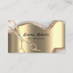 Silver Hairdresser Gradient Glitter Modern Visitkort