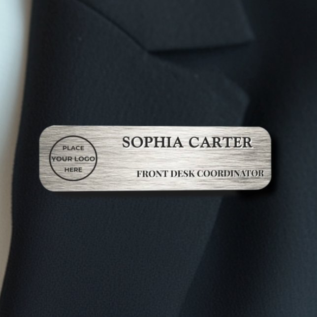 Silver Hairline Classic Name Badge Custom Namnbricka (Skapare uppladdad)