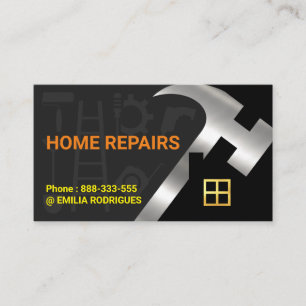 Silver Hammer Home Silhouette Construction Verktyg Visitkort