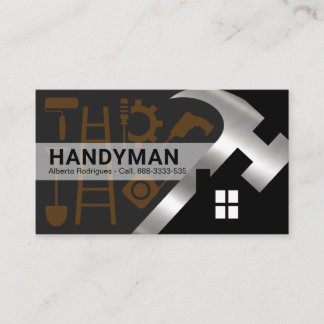 Silver Hammer Home Silhouette Handyman Verktyg Visitkort