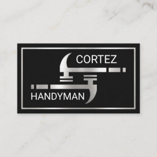 Silver Handyman hammrar fast Visitkort