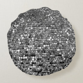 Silver här AI-konst Rund Kudde