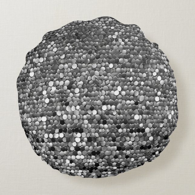 Silver här AI-konst Rund Kudde (Baksidan)