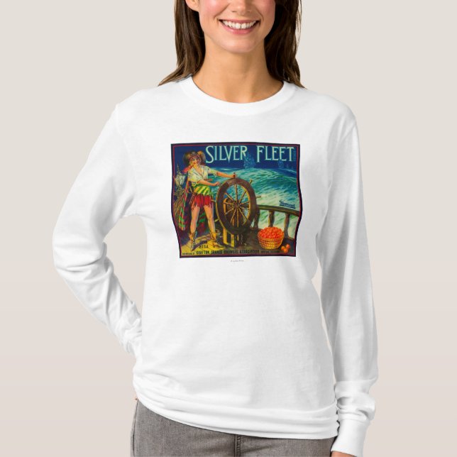 Silver hastiga orange LabelMentone, CA Tee (Framsida)