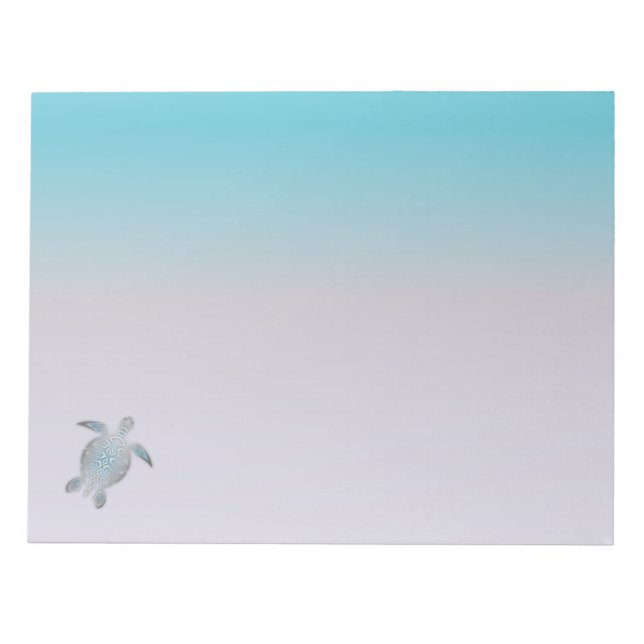 Silver Havssköldpaddor Beachstyle Minimal Anteckningsblock (Framsida)