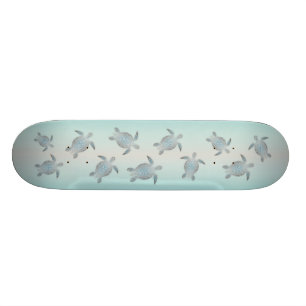 Silver Havssköldpaddor Strandstil Mini Skateboard Bräda 18,5 Cm