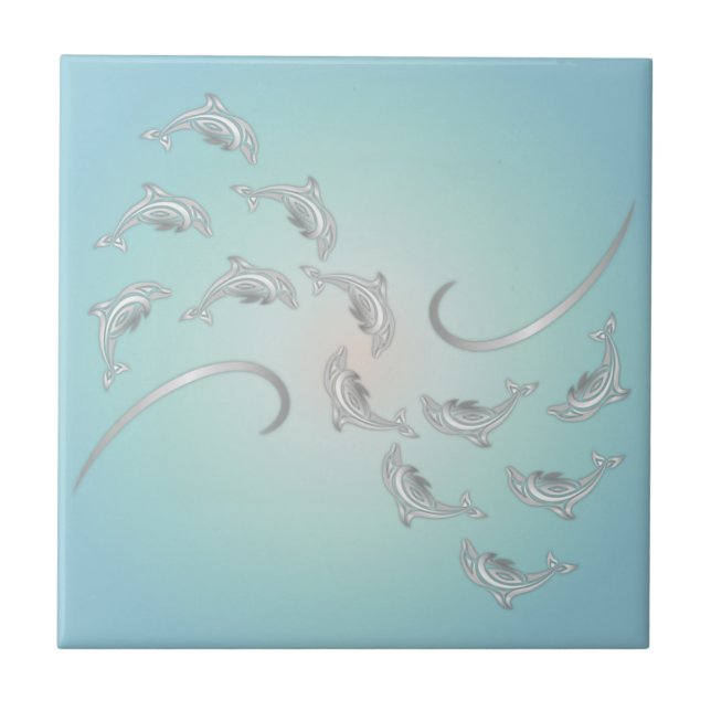 "Silver Hawaiian Vinkarare" | Modern kust Kakelplatta (Framsidan)