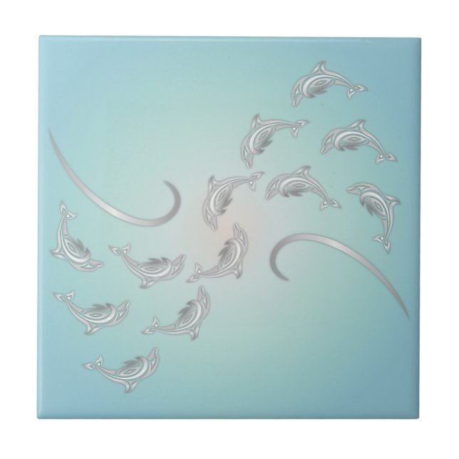 "Silver Hawaiian Vinkarare" | Modern kust Kakelplatta (Framsidan)