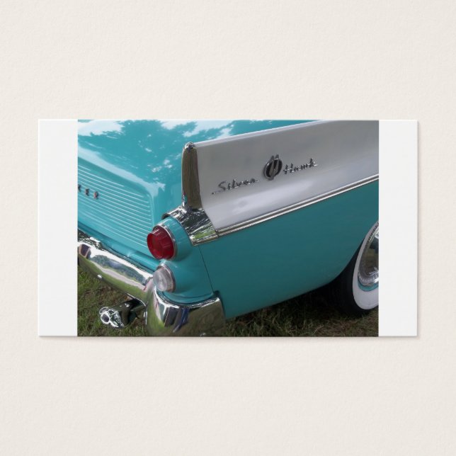 silver hawk aqua blue och white svan fin visitkort (Framsidan)