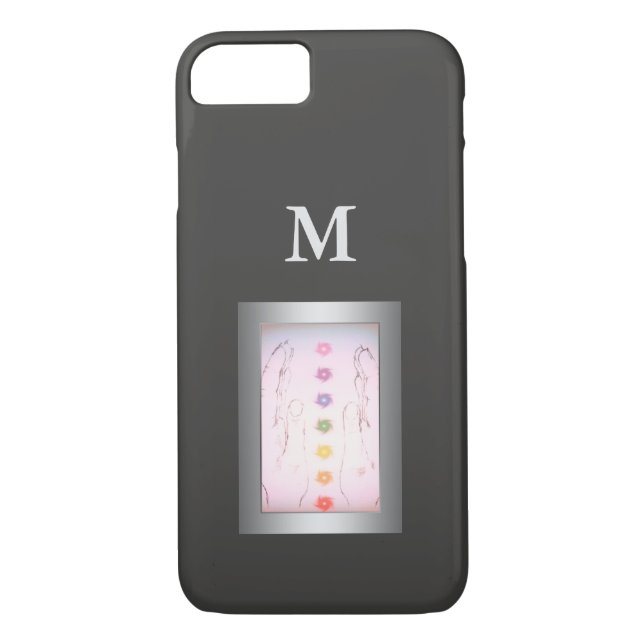 Silver Healing Händer monogram Case-Mate iPhone Skal (Baksida)