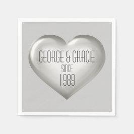Silver Heart-årsdagen Pappersservett