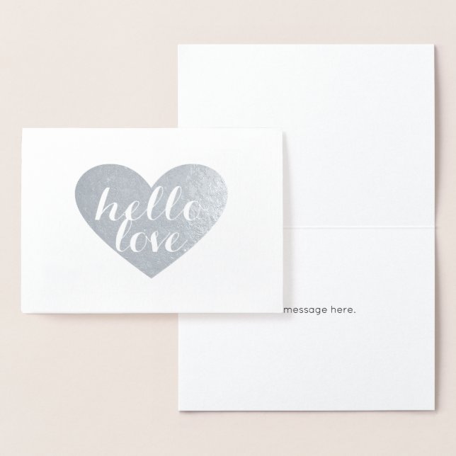 Silver Heart Hej Folierat Kort (Display)