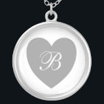 Silver Heart Monogrammed Necklace Silverpläterat Halsband<br><div class="desc">Necklace-hjärta med monogrammet silver färg som du kan anpassa med valfri text. Om du behöver hjälp med att anpassa kontaktar du oss genom länken på den här sidan. Hjärthalsband i silver färgad monogrammat.</div>