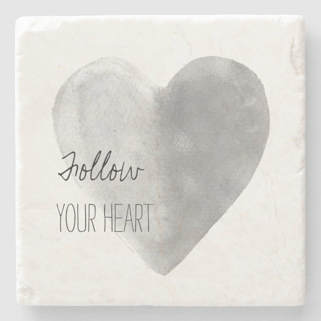 Silver Heart Personlig   Stenunderlägg (Framsidan)
