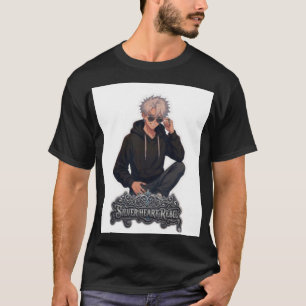 Silver Heart Rebel Anime Pojke - Coola Killar Gatu T Shirt