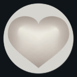 Silver Heart Runt Klistermärke<br><div class="desc">Detta dekal har ett formbart hjärta i silver på en grått-bakgrund. Klicka på "Anpassa" om du vill ändra storlek/flytta silver tonad hjärtebild, ändra bakgrund färg och lägga till text. Ett hjärtklistermärke fungerar bra som ett högtidligt tillägg till vin flaskor, maträtter, presentpåsar eller annat party favors för bröllop, förlovning eller årsdag...</div>