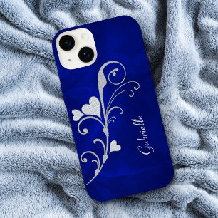 Silver Heart Swirl Gnistra på Blue