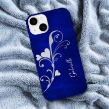 Silver Heart Swirl Gnistra på Blue