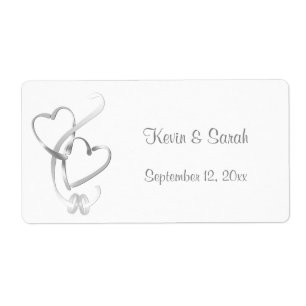 Silver Hearts Bröllopsetiketter Fraktsedel