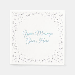 Silver Hearts Confetti Pappersservett