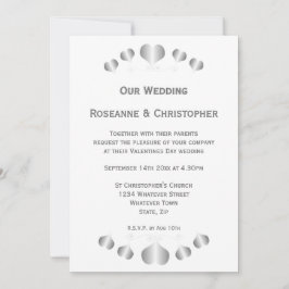 Silver Hearts Design Bröllop Inbjudningar