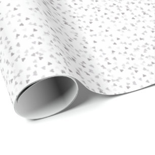 Silver Hearts Konfettipapper Presentpapper