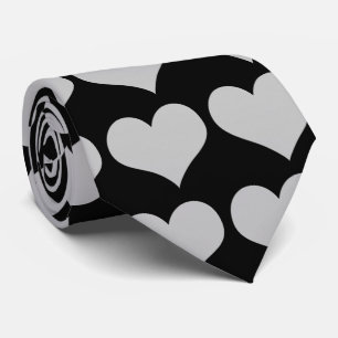 Silver Hearts on Black Romantic Slips
