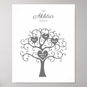 Silver Hearts Släktträd Poster