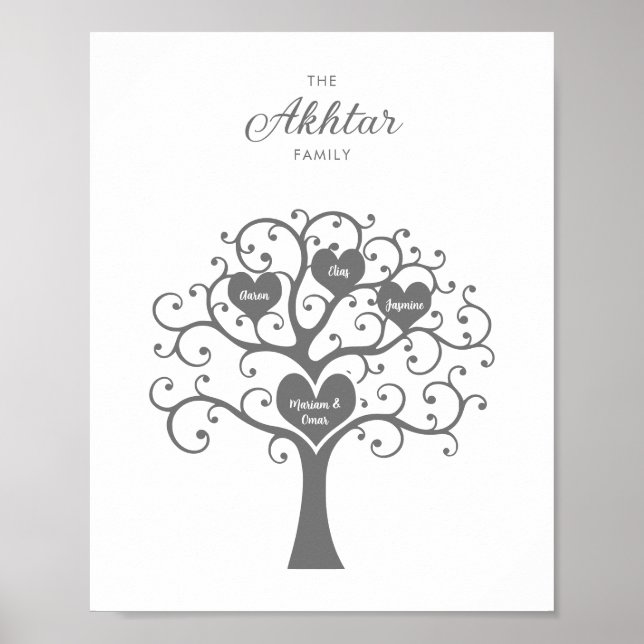 Silver Hearts Släktträd Poster (Framsidan)