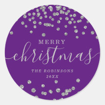 Silver Helgdag jul Glitter Konfetti Lila