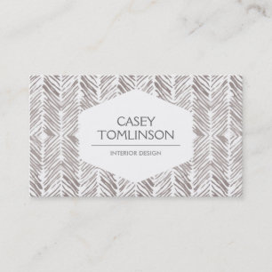 SILVER HERRINGBONE WATERCOLOR ARTWORK VISITKORT