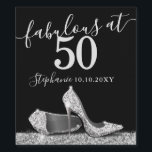 Silver High Heel 50th Fabulous Birthday Sparkling Vinflaska Etikett<br><div class="desc">Elegant och Chic Modern Silver och Svarta Personligen Grattis på födelsedagen Anpassningsbar Vin deeller favoritetiketter - Flaska High Heel Shoe Fabulous 50:e Party Silver eller mousserande Födelsedagsfest Vin vin Flaska med personlig namn och födelsedagsdatum har silver faux glitter högklack till skor på svart bakgrund.</div>
