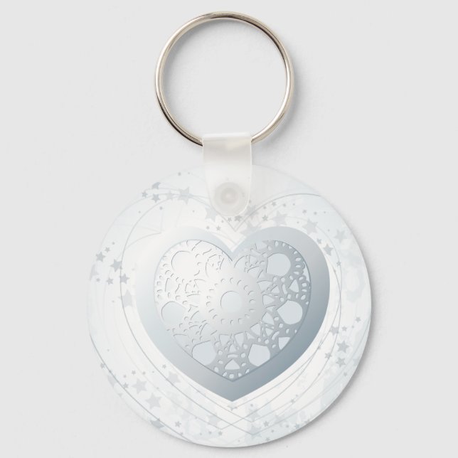 Silver hjärta, nyckelkedja nyckelring (Framsida)
