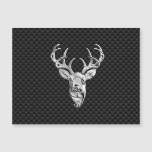 Silver Hjort Buck on Carbon Fiber Stil Print