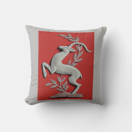 silver hjort-utskrift kudde