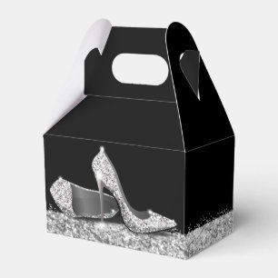 Silver Högklackar Glitter Konfetti Elegant Black Presentaskar