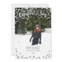 Silver Holiday Jul Foto med Comfort & Joy